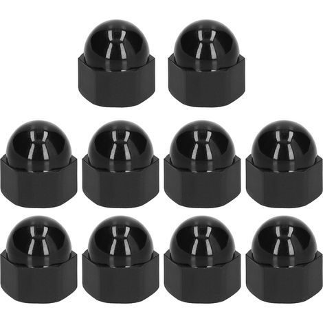 Lot de 10 capuchons de protection pour écrous hexagonaux, en plastique noir, pour quincaillerie et fixations industrielles M12 (1/5)
