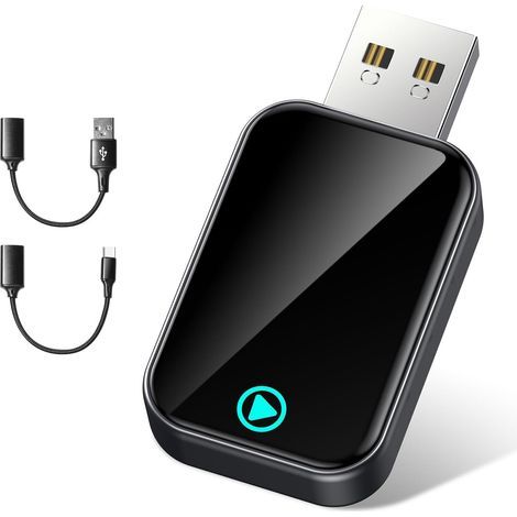 S2 Mini Adaptateur CarPlay sans Fil pour iPhone, Convertissez Le Filaire en sans Fil, Plug & Play avec Typ-C/USB, Compatible avec Les Voitures à partir de 2016 et iOS 10+ (Noir) (1/4)