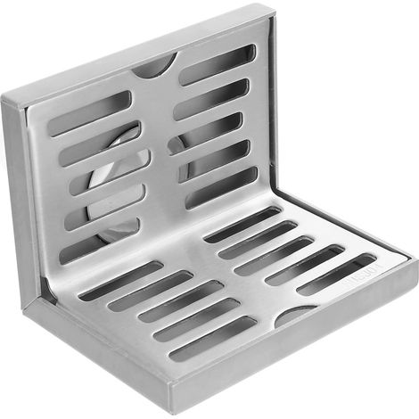 Fuite murale côté sol, siphon de douche en acier inoxydable, fuite d'angle de balcon, siphon horizontal en L - accessoires de salle de bain, filtre bas argent (1/5)
