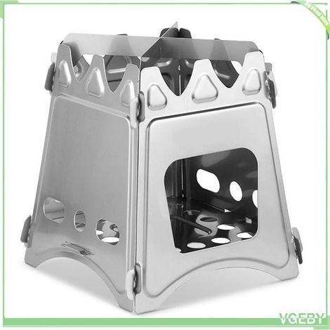 Poêle de camping pliable - FAFEICY - Lixada - Titane léger - Large ouverture pour bois - Support croisé stable (1/5)