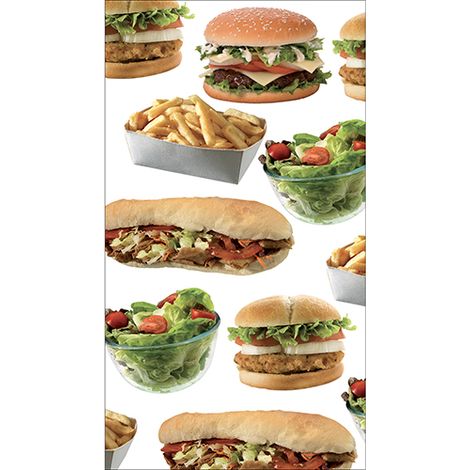 Sticker réfrigérateur et lave vaisselle, snacking, burgers, sandwichs et salade nourriture fast food, 180 cm X 100 cm (1/4)