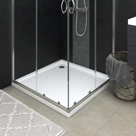 vidaXL Piatto Doccia con Superficie Puntinata Bianco 90x90x4 cm