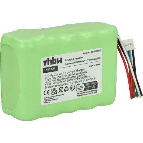 vhbw Batterie compatible avec Logitech Squeezebox Radio XR0001 radio (2000mAh, 12V, NiMH) - Remplacement pour 533-000050, HRMR15/51, NT210AAHCB10YMXZ