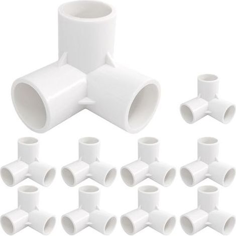 Lot de 10 raccords en PVC à 3 voies 20 mm pour serre et meubles (1/5)