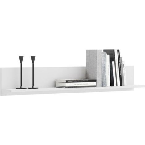 Etagère - 100 cm - Blanc - Panneau Stratifié 18 mm - Fixation Murale Invisible - 1 Pièce (1/4)