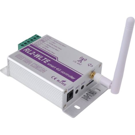 Ouvre-portail GSM 2 Canaux 4G Commande à Distance par Application Relais 100-240V pour Porte de Garage Automatisation Industrielle