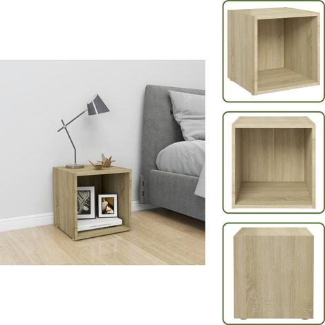 TV-Schrank Sonoma-Eiche 37x35x37 cm Holzwerkstoff - TV Schrank - Holzwerkstoff Möbel - Wohnwand Regal - Wohnzimmer Dekoration - Sonoma Eiche (1/5)