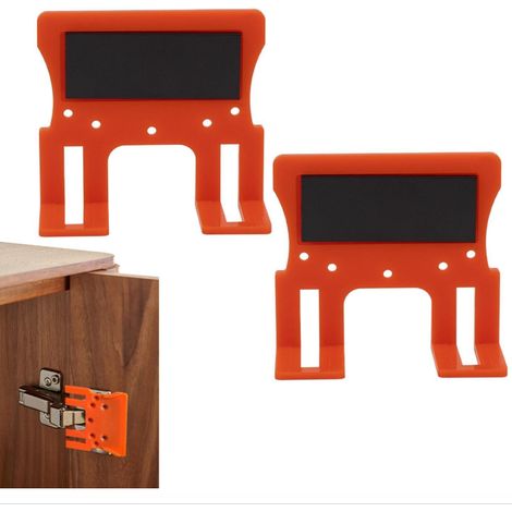 Gabarit de charnière pour porte de meuble 2 positionneurs magnétiques de fixation de porte Patins de montage de charnière adaptés aux meubles, tiroirs, armoires, etc. (1/5)