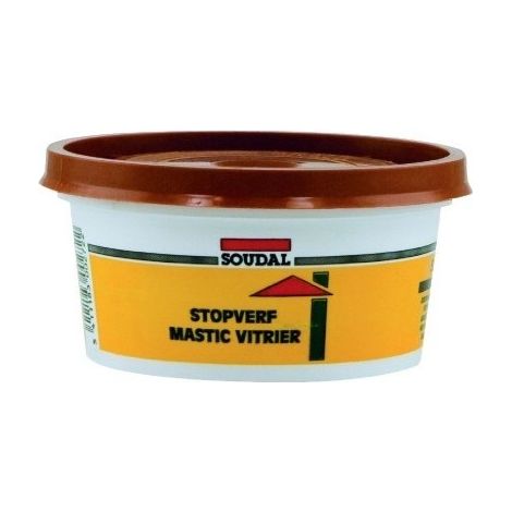 Mastic - Soudal - Huile de lin - Spécial vitrier - 1 kg - Teinte Acajou