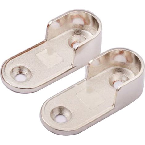 Vêtements D'extrémité de Tige en Métal,2pcs Fixations pour Rail de Suspension,Porte-Support pour Porte-Canne à Vêtements(Diamètre 16mm) (1/5)