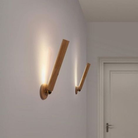 Applique Murale - Led 4000 K - Bois Massif - Rechargeable Usb - Rotative 360° - Intérieur (1/4)