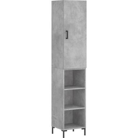 Buffet credenza cassettiera mobile contenitore organizer cucina soggiorno soggiorno alto 34,5 x 34 x 180 cm derivati del legno grigio 020034409