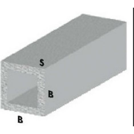 PROFILO ARGENTO H.100 CM TUBO QUADRO 10X10X1 MM Q.TA 5