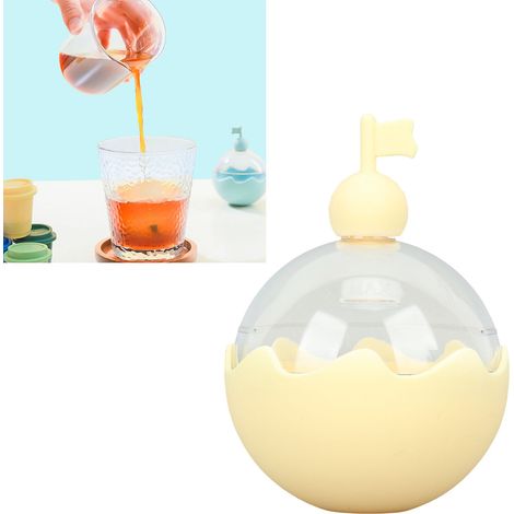 Moule à glaçons sphériques pour whisky, glaçons sphériques congelés, bac à glaçons en silicone alimentaire, boules rondes couleur coquille d'œuf, machine à glaçons sphériques domestique, jaune (1/5)