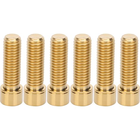 Lot de 6 vis de potence M8x25 mm en alliage de titane, accessoire de rechange pour vélo, couleur or (1/5)