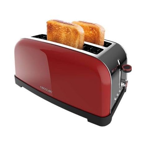 Cecotec Tostador vertical Toastin' time 1500 Red Lite, 1500W de Potencia, Capacidad para 4 Tostadas