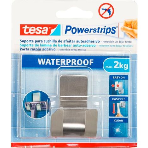 Rasierklingenhalter deRasur tesa Powerstrips (Stahl) + 2 Streifen + Erfrischungstuch