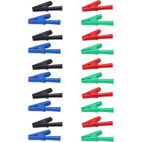 Lot de 20 pinces de test électrique, ouverture 10mm, bonne conductivité, sécurité, avec douille 4mm pour essais électriques (1/5)