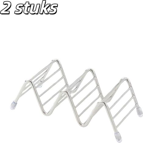 Set of 2 corrugated stainless steel soap dishes with drainer and tray, bathroom soap holder, silver (1/5)