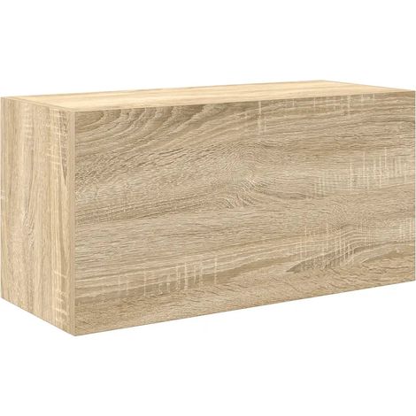 Mobiletto da bagno a parete pratico e multifunzionale 60 x 25 x 30 cm realizzato in legno composito di rovere Sonoma 020051253