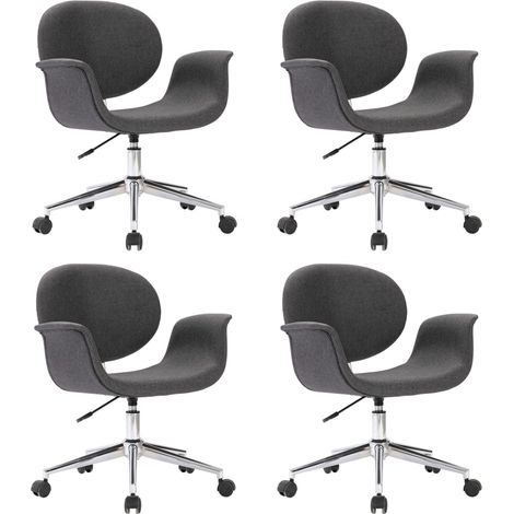 Maison Exclusive - Drehbare Esszimmerstühle 4 Stk. Grau Stoff