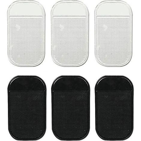 6 Pièces De Tapis Antidérapants en Silicone, Tapis De Fixation De Tableau De Bord De Voiture, Tapis De Rangement Antidérapants, Accessoires De Voiture Multifonctions, Lavables Et Réutilisables. (1/5)
