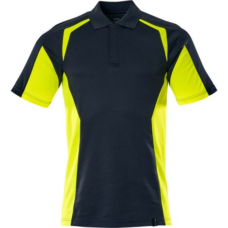 Mascot Polo-Shirt, moderne Passform Polo-shirt Gr. 4XL, schwarzblau/hi-vis gelb (1/4)