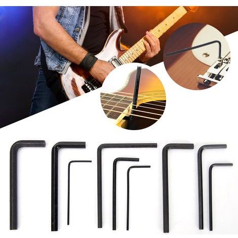 Jeu de clés Allen pour guitare 1.5-5.0mm, outils de réglage du chevalet et du manche, clés hexagonales pour accordage. (1/5)