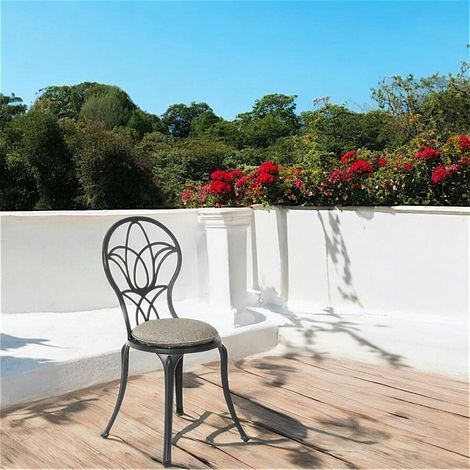 Chaise de jardin bistrot gris foncé (1/2)