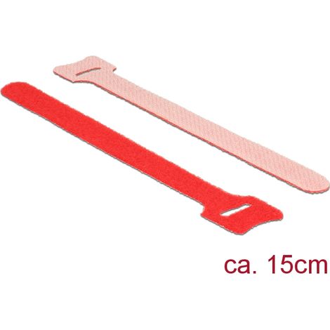 Bridas con apertura y cierra rapido con 150 mm LA x 12 mm AN (10 unidades) rojo