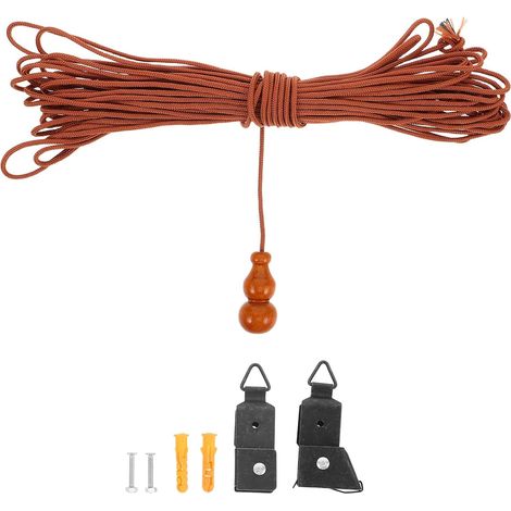 Kit Levage Stores en Bambou, Système Précis avec Mécanisme Épais, Cordon Robuste en Polyester, Accessoires Complets pour Réparation Rideaux, Usage Fenêtre, 1 Set Couleur Aléatoire (1/5)