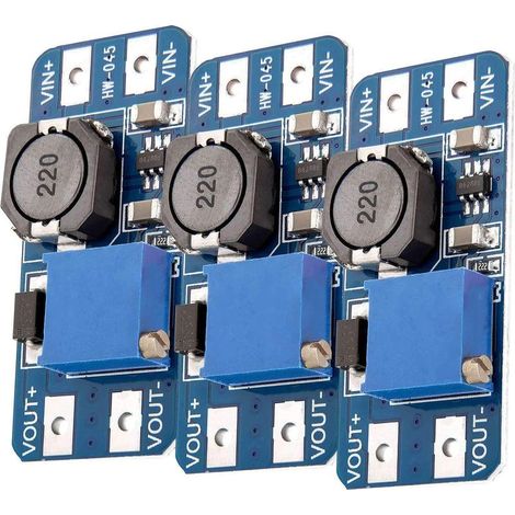 3 x MT3608 DC Adaptateur d'alimentation DC Step Up Power Supply Module Compatible avec Arduino incluant Un E-Book (1/5)