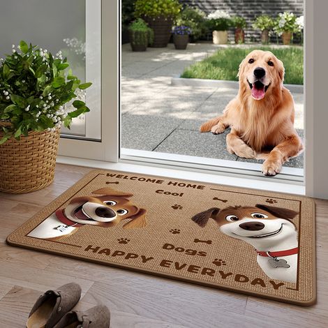 Tapis de sol en velours cristal style dessin animé pour entrée et salon — Résistant aux taches et antidérapant (40 x 60 cm) (1/5)