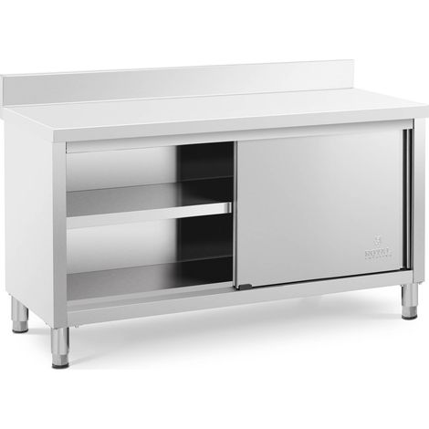 Meuble bas en inox - Royal Catering - Capacité : 600 kg - Plan : 150 x 60 cm (1/5)