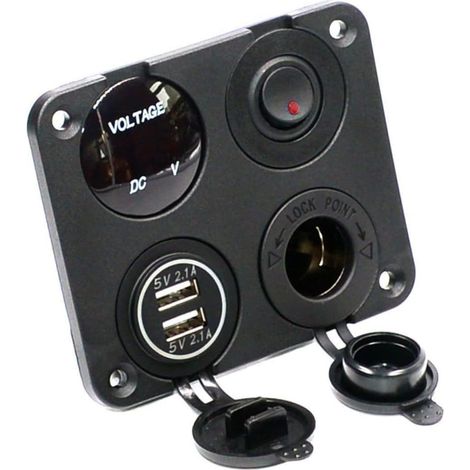 2.1a Voltmètre USB avec Prise pour Chargeur De Voiture Voltmètre pour (1/5)