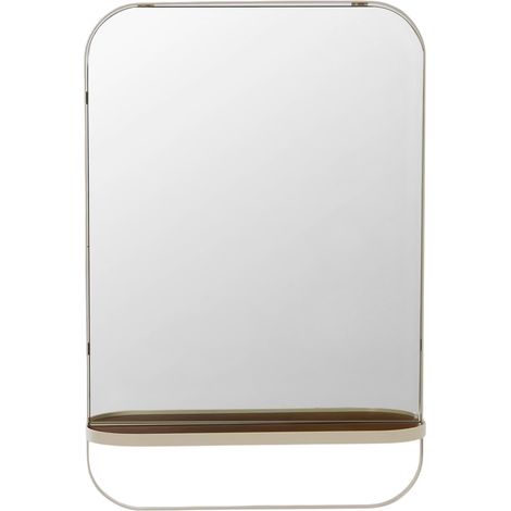 Miroir Mural Avec Étagère "Argiléo" 60cm Beige (1/4)