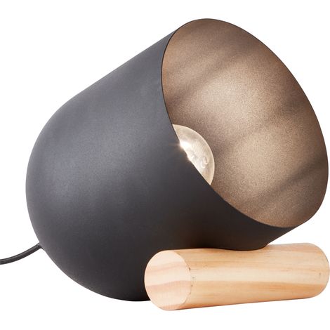 Brilliant Lampe Koji Tischleuchte schwarz/holzfarben Metall/Bambus schwarz 1x A60, E27, 25 W (1/3)
