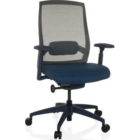 Bürostuhl / Drehstuhl COLORE Rücken Netzstoff / Sitz Stoff blau hjh OFFICE (1/5)