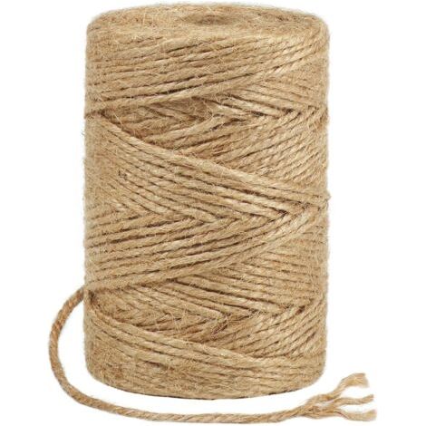 Corde de jute 2 mm 350 g trois brins enroulés, matériel de décoration DIY fait main corde de chanvre, corde tressée (230 m x 3)