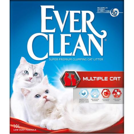 Litière agglutinante pour chats, pour plusieurs chats, parfumée pour une fraîcheur durable, 10 L (1/5)