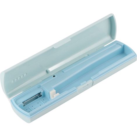 Tragbarer UV-Zahnbürstensterilisator – USB-aufladbar und batteriebetrieben – Antibakterielle Desinfektion – Blaues Modell (1/5)