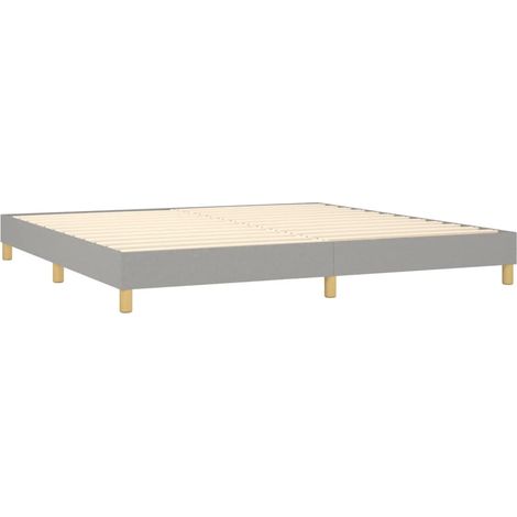 Somier de láminas con patas estructura de cama 200x200 cm tela gris claro TDL0207174 (1/5)