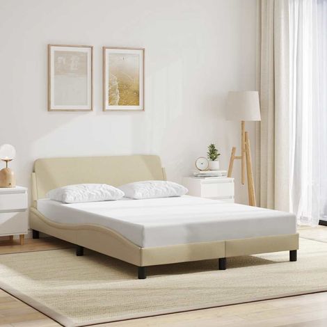 Bettgestell "Dover" Creme 120x200 cm Stoff