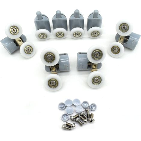 Porte de douche Rouleaux, Lot de 8 glissières de porte de douche/roues/poulies/guides 20 mm (1/5)