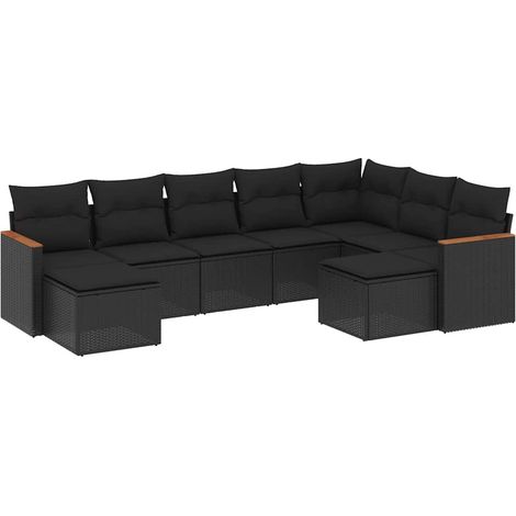 Maison Exclusive - Patio Sofa Set 9 plaza Black (1/5)