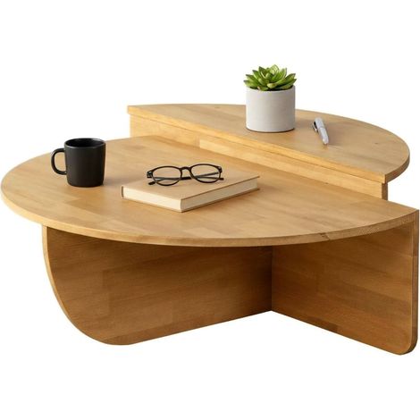 Dmora - Tavolino da salotto Canopus, Tavolo basso da caffè, Portariviste per divano, Ripiano da soggiorno, 90x60h35 cm, Quercia, con imballo rinforzato, con imballo rinforzato