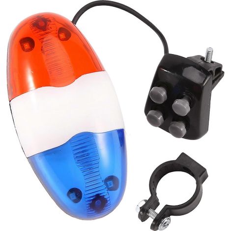 Sonnette de vélo avec klaxon à 4 tons et 6 LED, sirène électronique lumineuse (1/5)