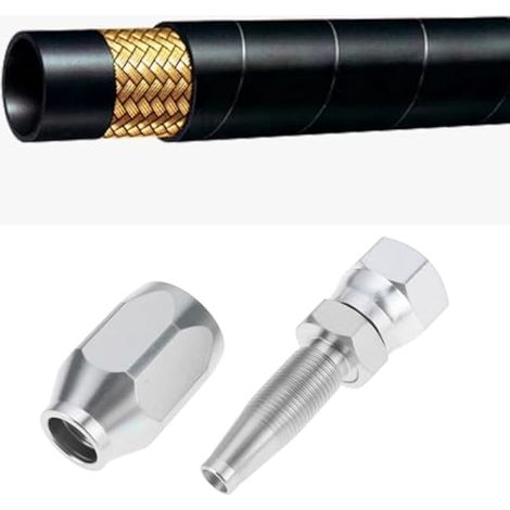 2 Pièces Raccords de Tuyaux Hydrauliques Réutilisables BSP 3/8'' pour Tuyau R1T 1SN 1 Fil (1/3)