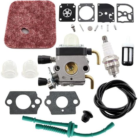 MCHNIC Carburateur Carb avec Filtre à Air Tuyau Membrane Joint Réparation kit pour Stihl FS38 FS55 FS55R FS55RC FC55 FC75 FC85 HS45 HS75 HS80 HS85 KM55 HL45 KM55R (1/5)
