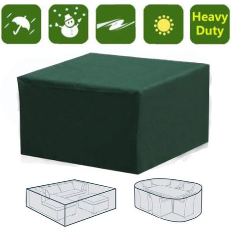 Couverture rectangulaire étanche pour meubles de jardin avec protection UV pour table de patio, meubles de jardin, vert, 230 × 165 × 70cm